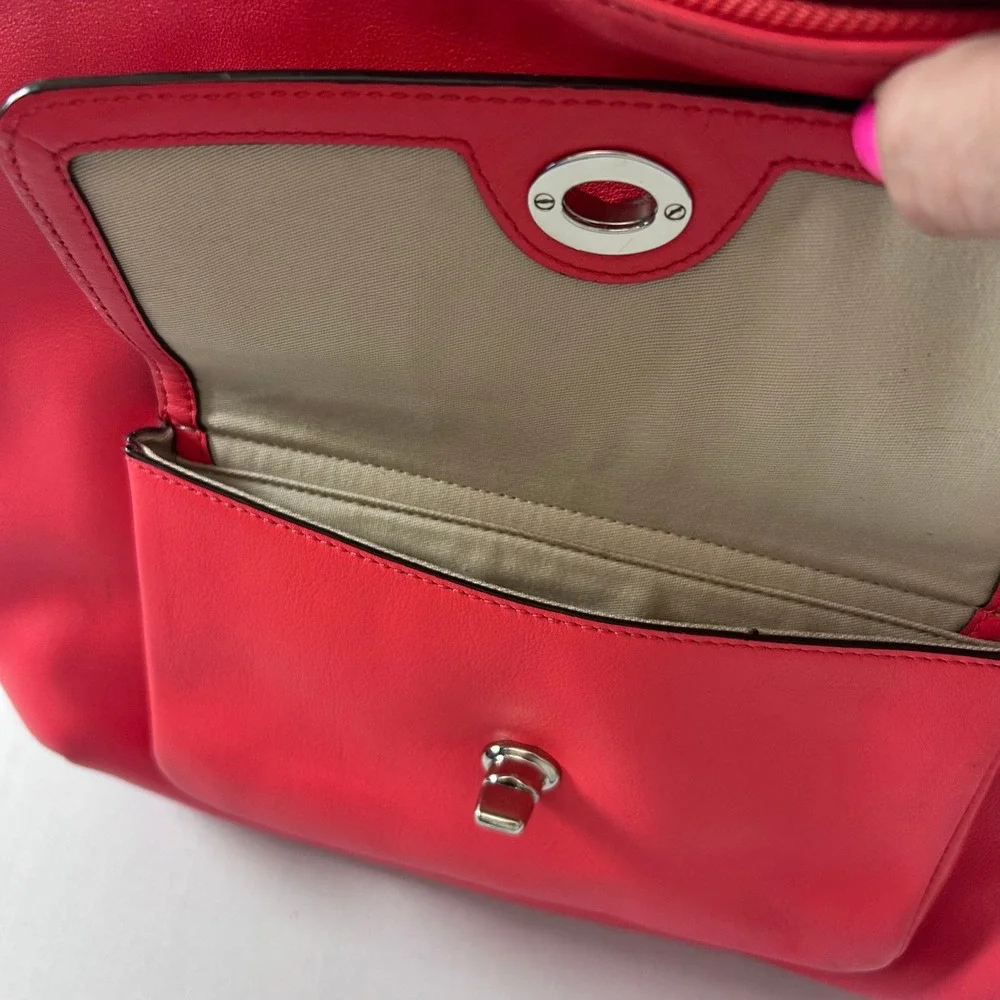Coach Legacy Courtenay Hobo Purse 2 Way Shoulder Bag Bright Coral Style #22381